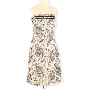 Robin Jordan Nude With Black Velvet Paisley Sleeveless Dress Size 6